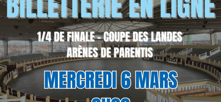 BILLETTERIE EN LIGNE – 1/4 DE FINALE PARENTIS