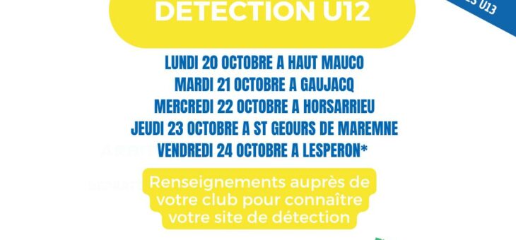 DETECTION U12 – ENFANTS NES EN 2014